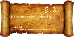 Eisenberger Károly névjegykártya